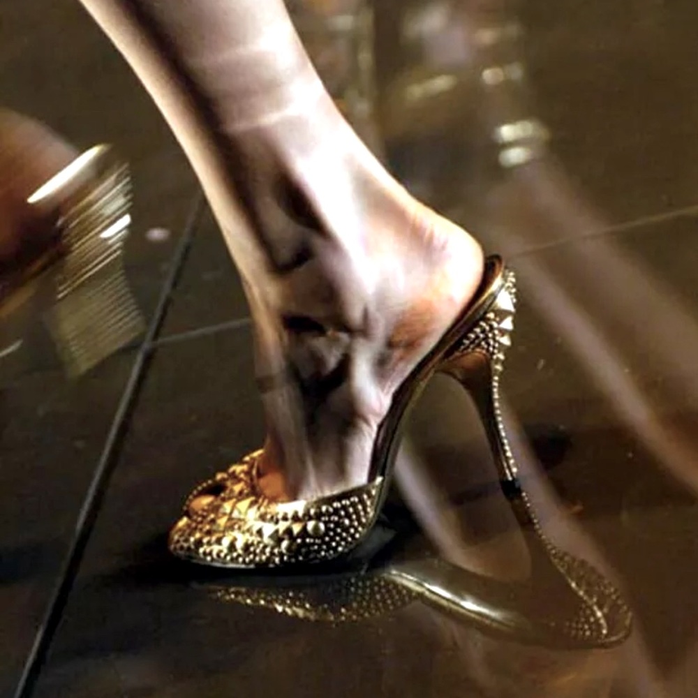Tom Ford for Gucci “Farewell Collection” Runway Vintage Gold Studded Heels